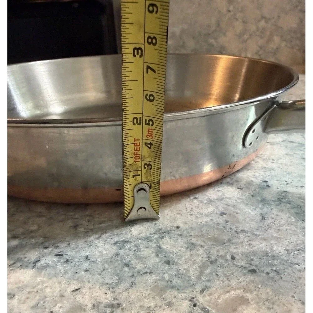 Revere Ware 1801 9” Skillet Copper Clad Frying Pan Clinton, IL 1997 Vintage - Picture 11 of 12
